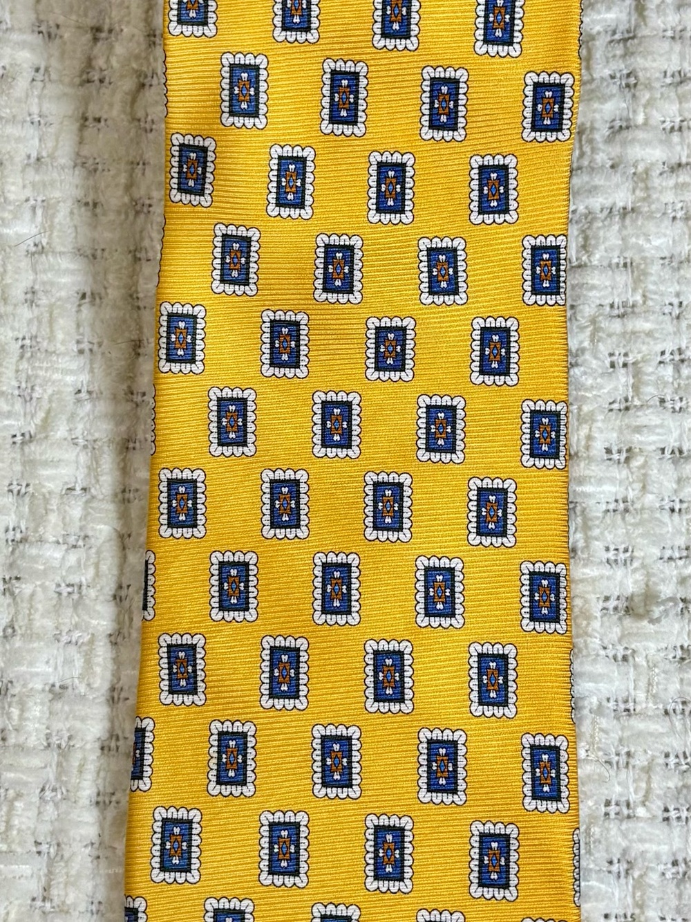 Jos. A. Bank Yellow Geometric Medallion Tie